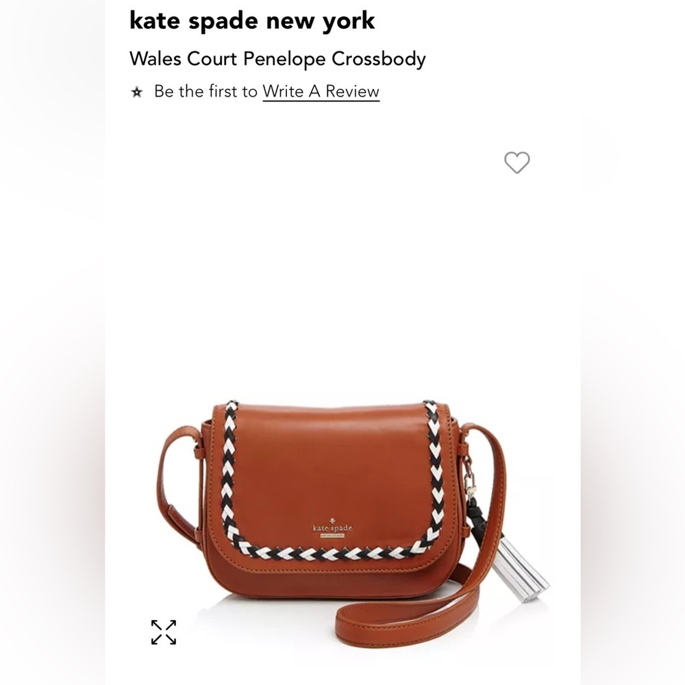kate spade Wales Court Penelope Crossbody in brown with black & white trim